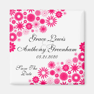 Hübsche Florals lebhaftes Rosa speichern das Zeitm Magnet
