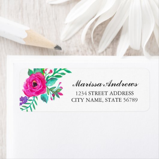 Hübsche Florals Rücksendeadresse (Insitu)