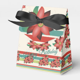 Hübsche Flower-and-Strip-Gesichtsbox Geschenkschachtel