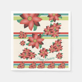 Hübsche, flower Napkins in Barrennen Serviette