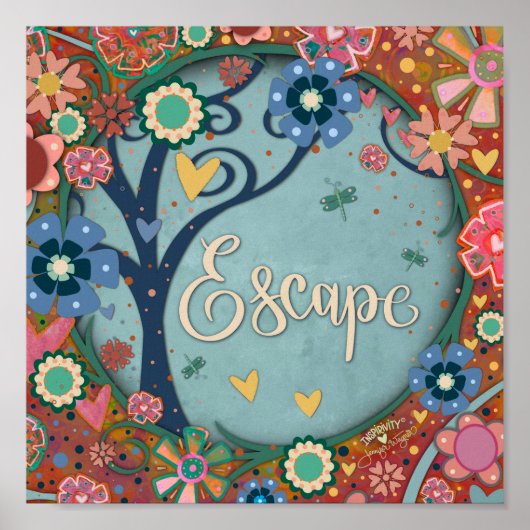 Hübsche Flucht aus der Flora Inspirierend Bauminsp Poster (Vorne)