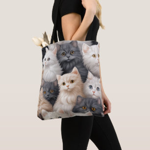 HÜBSCHE FLUFFIGE BUNTE KÄTZCHEN UND KATZEN TASCHE