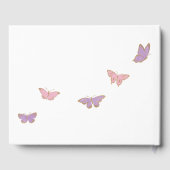 Hübsche Flutterblende Pastel Butterflies Babydusch Gästebuch (Rückseite)