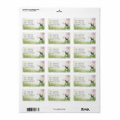 Hübsche Foal-, Schmetterling- und Blume-Pferdeadre Adressaufkleber (Vorne)