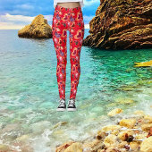 Hübsche Foil Textured Stack Double Heart Lollipops Leggings