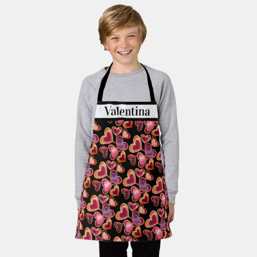 Hübsche Foil Textured Stack Double Heart Lollipops Schürze (Getragen)