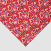 Hübsche Foil Textured Stack Double Heart Lollipops Seidenpapier (Ausschnitt)