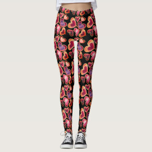 Hübsche Folien strukturierte Stapel-Doppel-Herz-Lu Leggings