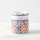 Hübsche Folk Art Floral auf White Coffee Tasse (Mittel)