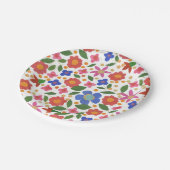 Hübsche Folk Art Floral Miniprint Platte Pappteller (Schrägansicht)