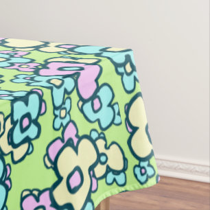 Hübsche Folklore Blume Pastelfarben Frühling Grün Tischdecke