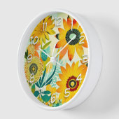Hübsche Folklorekunst Gelbe Blumen Uhr (Winkel)