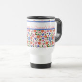 Hübsche Folklorekunstflora auf weißer Reise Mug Reisebecher (VorderseiteRechts)