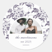 Hübsche Foto-Hochzeit Runder Aufkleber (Vorderseite)