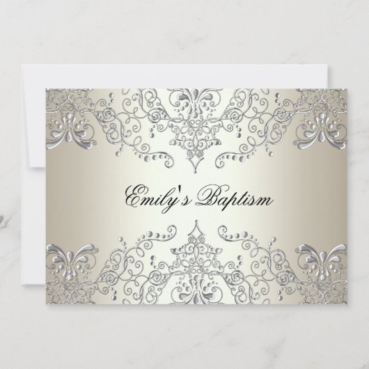 Hübsche Foto-Taufe Damaskus einladen Einladung (Rückseite)