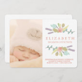 HÜBSCHE FOTOKARTE DES BABYS ZUR GEBURTSANKÜNDIGUNG ANKÜNDIGUNG (Vorne/Hinten)