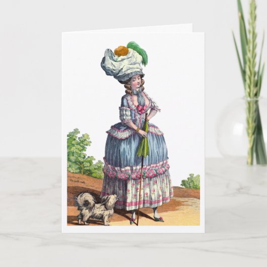 Hübsche französische Mode Zeichnend Dankeschön-Kar Dankeskarte (Vorderseite)