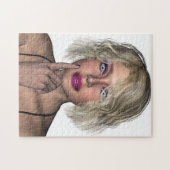 Hübsche Frau berührt ihr Gesicht Puzzle (Horizontal)