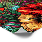 Hübsche Frau im Blumengarten Poster (Ecke)