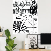 Hübsche Frau im Laden, Spaß, Vintag Poster (Heimbüro)