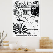Hübsche Frau im Laden, Spaß, Vintag Poster (Küche)