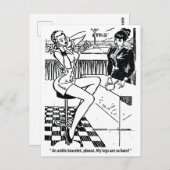 Hübsche Frau im Laden, Spaß, Vintag Postkarte (Vorne/Hinten)