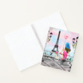 Hübsche Frau im Pariser Eiffelturm-Notebook Notizblock (Innenseite)