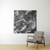 Hübsche Frau in einem Cabrio Wandteppich (Beispiel (Horizontal))