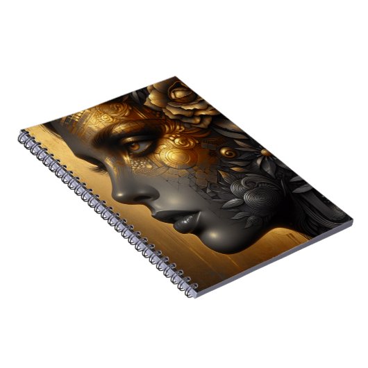 Hübsche Frau in Gold Ethereal Notizblock (Rechte Seite)