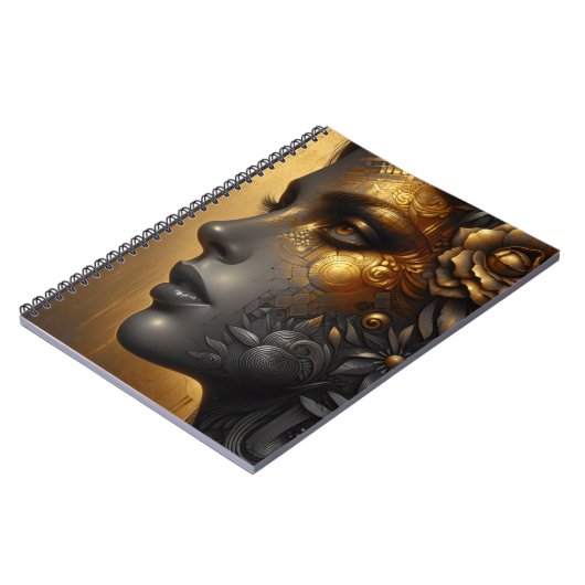 Hübsche Frau in Gold Ethereal Notizblock (Linke Seite)