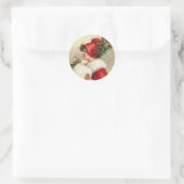 Hübsche Frau in Scarlet Viktorianische Hochzeitska Runder Aufkleber (Tasche)