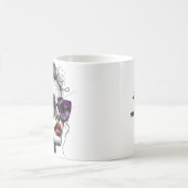 Hübsche Frau in Sonnenbrille und Lila Lipstick Kaffeetasse (Mittel)