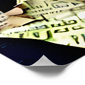 Hübsche Frau Kunstcollage Poster (Ecke)