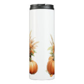 HÜBSCHE FRAU MIT BROWNEN HAAR & FALL PUMPKINS THERMOSBECHER (Rückseite)