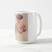 Hübsche Frau mit einem Kitten (von Harrison Fisher Kaffeetasse (VorderseiteRechts)