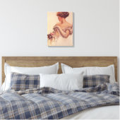 Hübsche Frau mit einem Kitten (von Harrison Fisher Leinwanddruck (Insitu (Schlafzimmer))