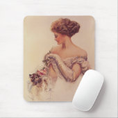 Hübsche Frau mit einem Kitten (von Harrison Fisher Mousepad (Mit Mouse)