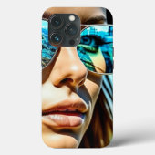 Hübsche Frau mit Reflektion der Sonnenbrille Case-Mate iPhone Hülle (Rückseite)