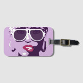 Hübsche Frau mit rosa Lippen Gepäckanhänger (Vorderseite (Horizontal))