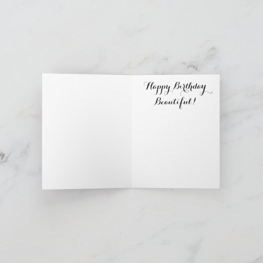 Hübsche Frau mit schwarzer Katze Karte (Innenseite)