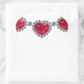 Hübsche Frau Ruby Necklace Ovaler Aufkleber (Tasche)