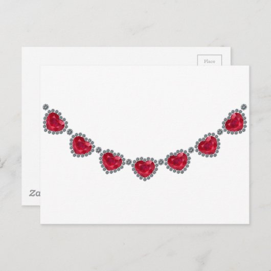 Hübsche Frau Ruby Necklace Postkarte (Vorne/Hinten)
