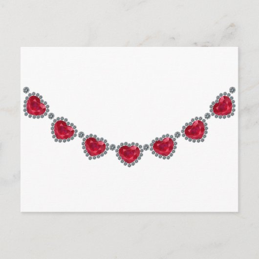 Hübsche Frau Ruby Necklace Postkarte (Vorderseite)
