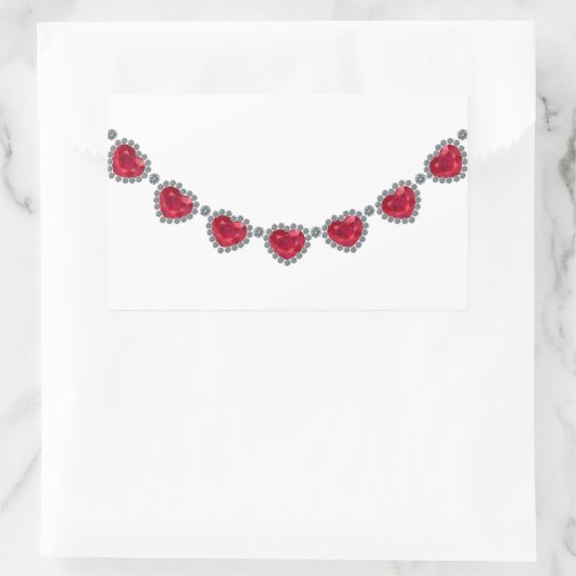 Hübsche Frau Ruby Necklace Rechteckiger Aufkleber (Tasche)