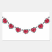 Hübsche Frau Ruby Necklace Rechteckiger Aufkleber (Vorderseite)