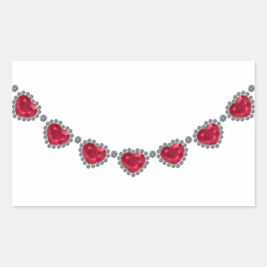 Hübsche Frau Ruby Necklace Rechteckiger Aufkleber (Vorderseite)