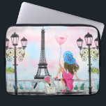 Hübsche Frau und Rosa Herzballon - I Liebe Paris Laptopschutzhülle<br><div class="desc">Hübsche Frauen und rosa Herzballon - I Liebe Paris - Eiffelturm Romantischer Zeichn - Wählen / Fügen Sie Ihren einzigartigen Text / Schriftart / Farbe - Make Your Special Gift - Neu vergrössern und verschieben oder entfernen und hinzufügen - Bild / Text mit Anpassungs-Tool ! - Zeichn und Design von...</div>