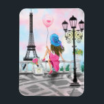 Hübsche Frau und Rosa Herzballon - I Liebe Paris Magnet<br><div class="desc">Hübsche Frauen und rosa Herzballon - I Liebe Paris - Eiffelturm Romantischer Zeichn - Wählen / Fügen Sie Ihren einzigartigen Text / Schriftart / Farbe - Make Your Special Gift - Neu vergrössern und verschieben oder entfernen und hinzufügen - Bild / Text mit Anpassungs-Tool ! - Zeichn und Design von...</div>