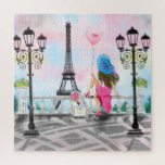 Hübsche Frau und Rosa Herzballon - I Liebe Paris Puzzle<br><div class="desc">Hübsche Frauen und rosa Herzballon - I Liebe Paris - Eiffelturm Romantischer Zeichn - Wählen / Fügen Sie Ihren einzigartigen Text / Schriftart / Farbe - Make Your Special Gift - Neu vergrössern und verschieben oder entfernen und hinzufügen - Bild / Text mit Anpassungs-Tool ! - Zeichn und Design von...</div>