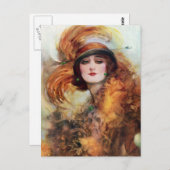 Hübsche Frauen-Prallplatten-Modezwanziger jahre Postkarte (Vorne/Hinten)
